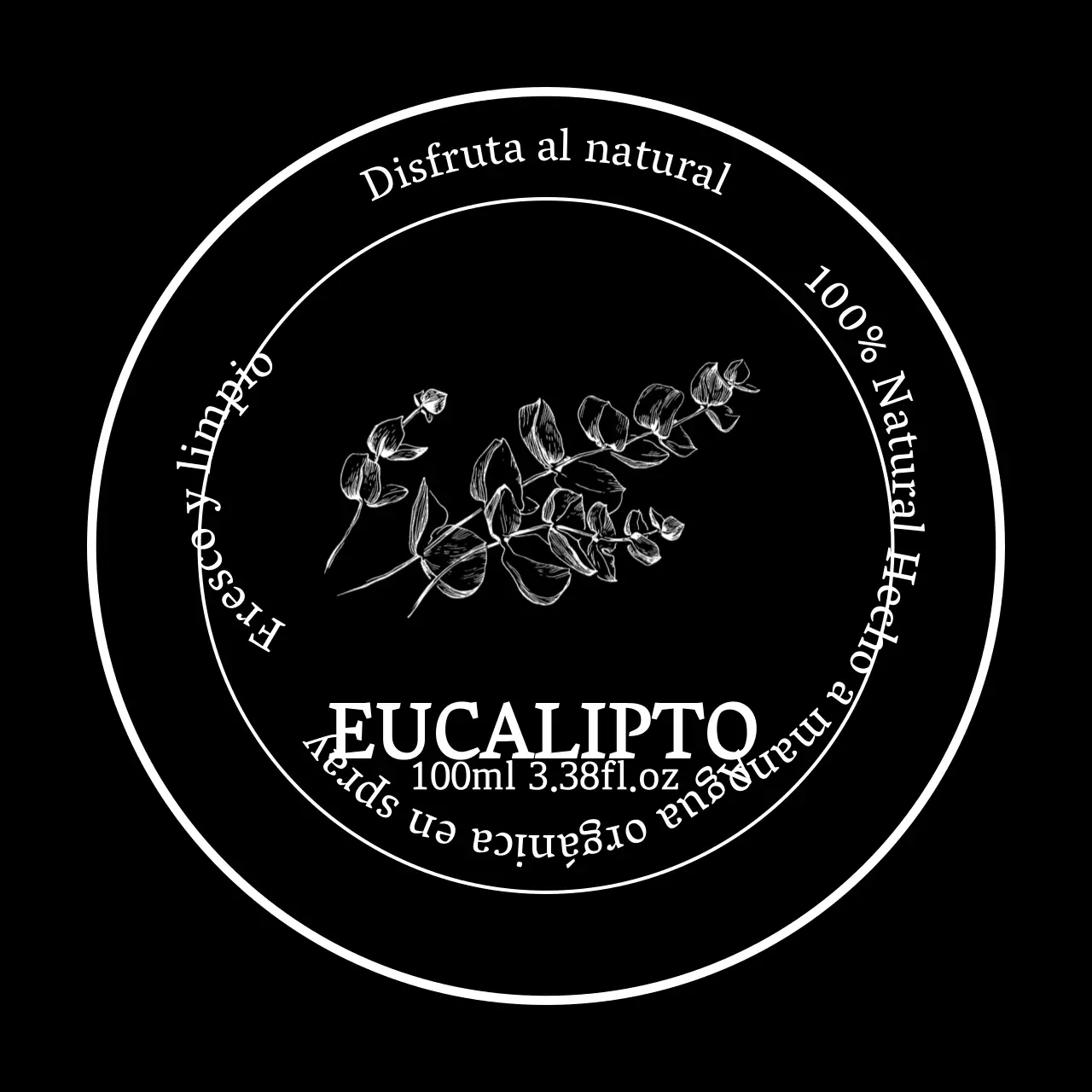 Etiquetas desinfectantes de manos de eucalipto