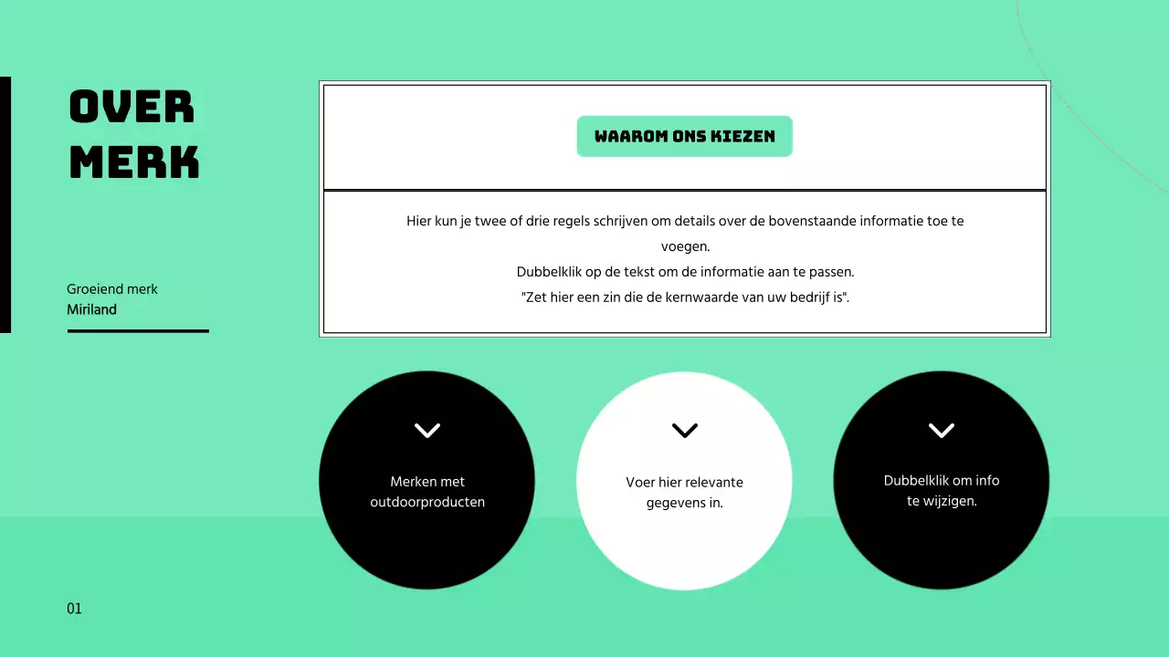 Aankondiging van groene kleur merk marketing taken