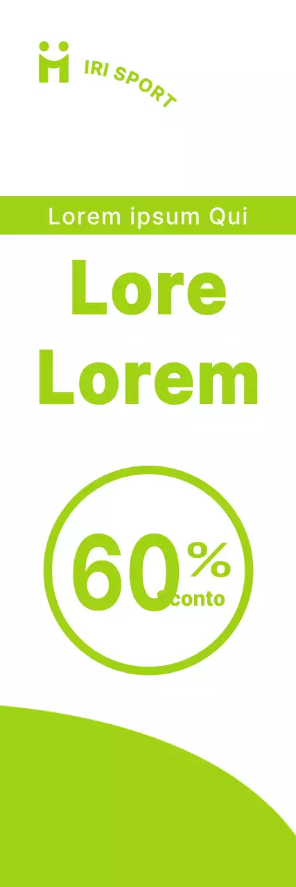 Un concetto pulito in bianco e verde lime per annunciare e promuovere eventi di vendita aperta di abbigliamento sportivo.