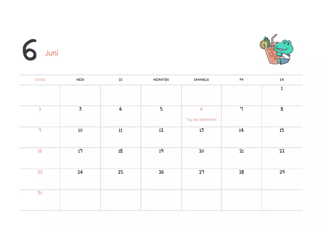 Ein Kalender mit einem niedlichen Argo-Illustrationskonzept