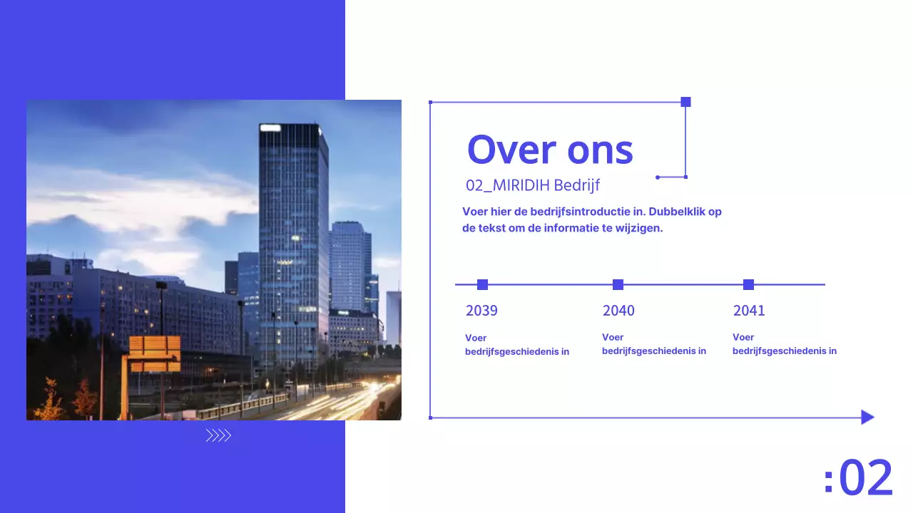 Blauw-wit bedrijfsplan bedrijfspresentatie PPT