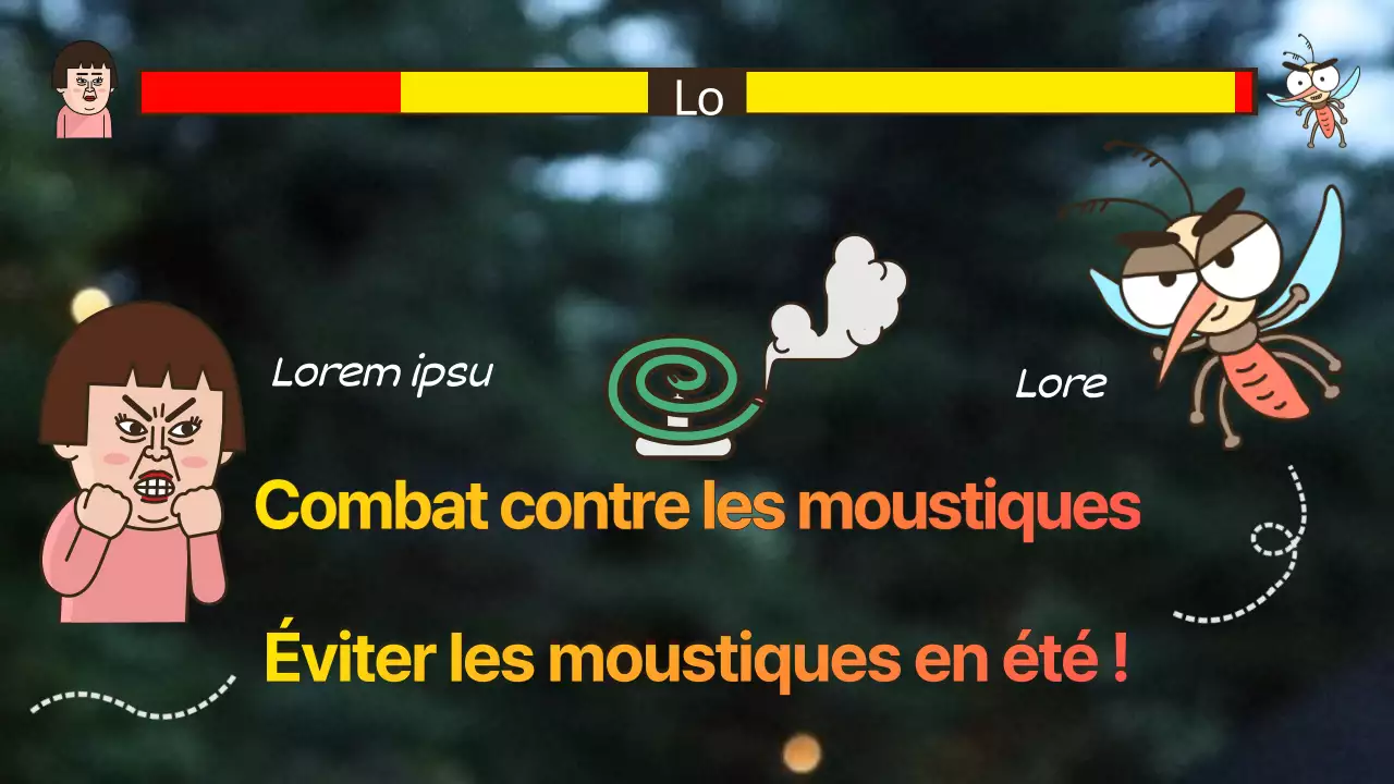 Image du jeu en jaune et rouge Comment repousser les moustiques
