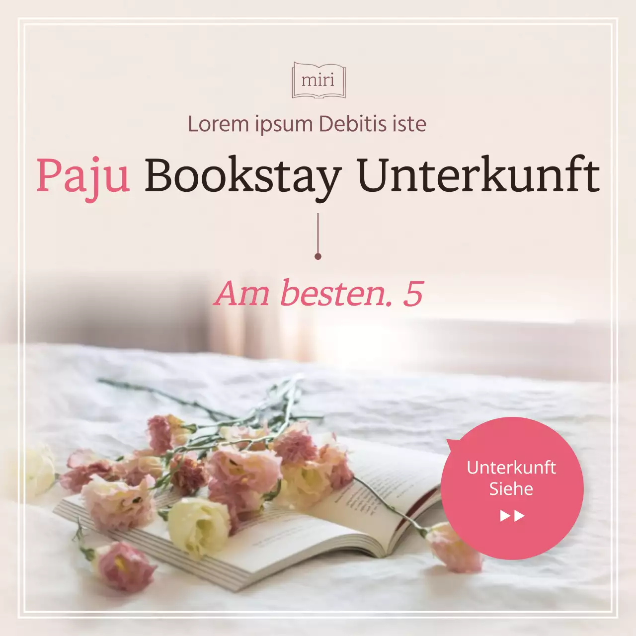 Weiche, rosafarbene Auflistung der Thumbnails