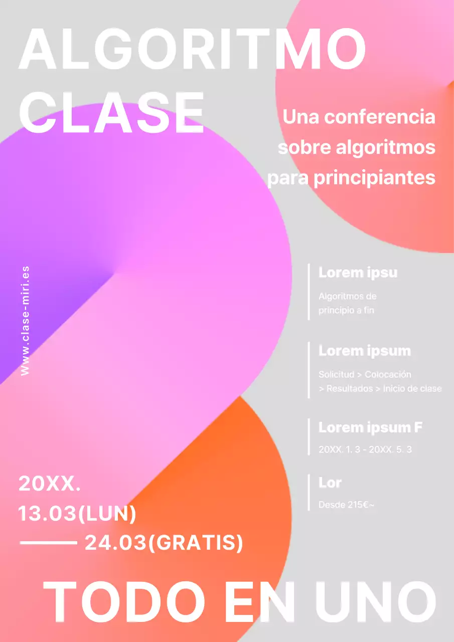 Solicite la clase de Algoritmo de Gradiente Morado y Naranja