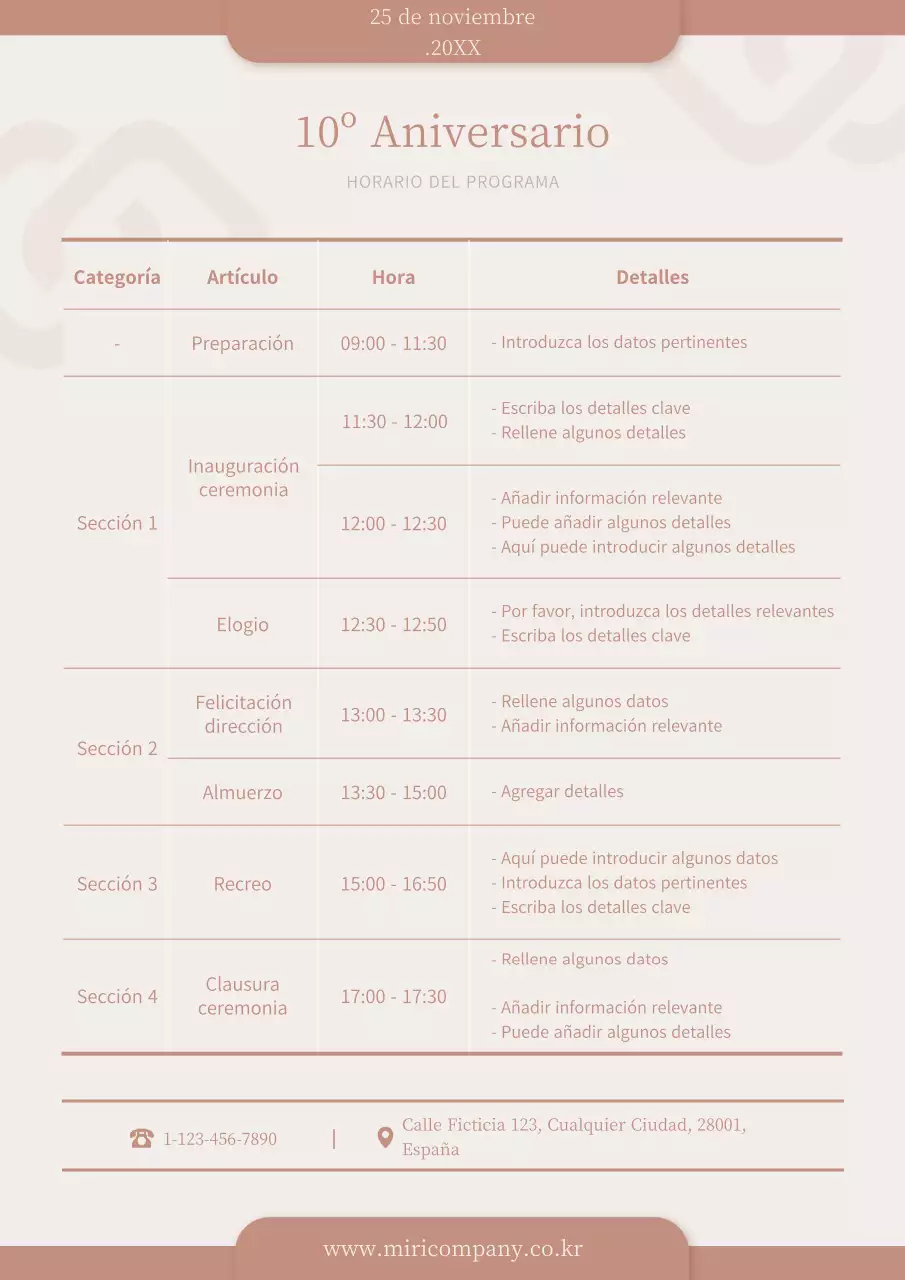 Un programa inaugural limpio y beige