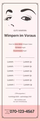 Einfaches Wimpernbehandlungsbanner mit rosa Illustration