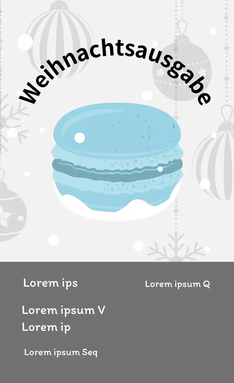 Blau Illustration niedlich Weihnachten Café Dessert Macaron Etiketten für Macarons
