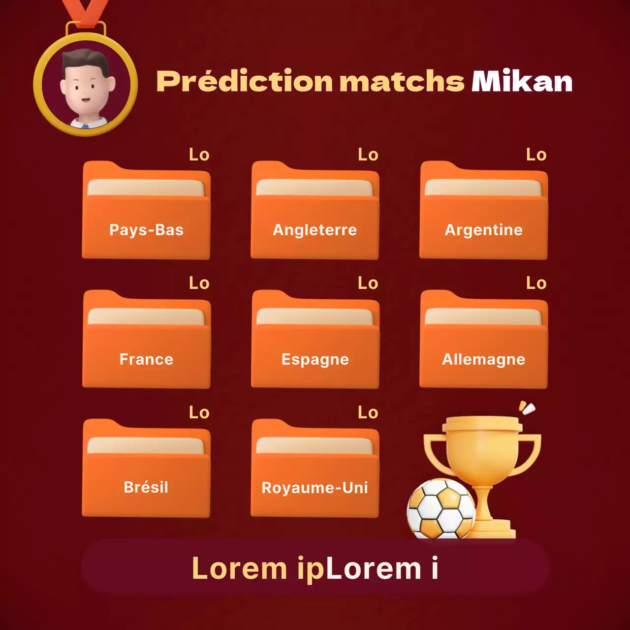 Les pronostics de match dans un concept de dossier rouge