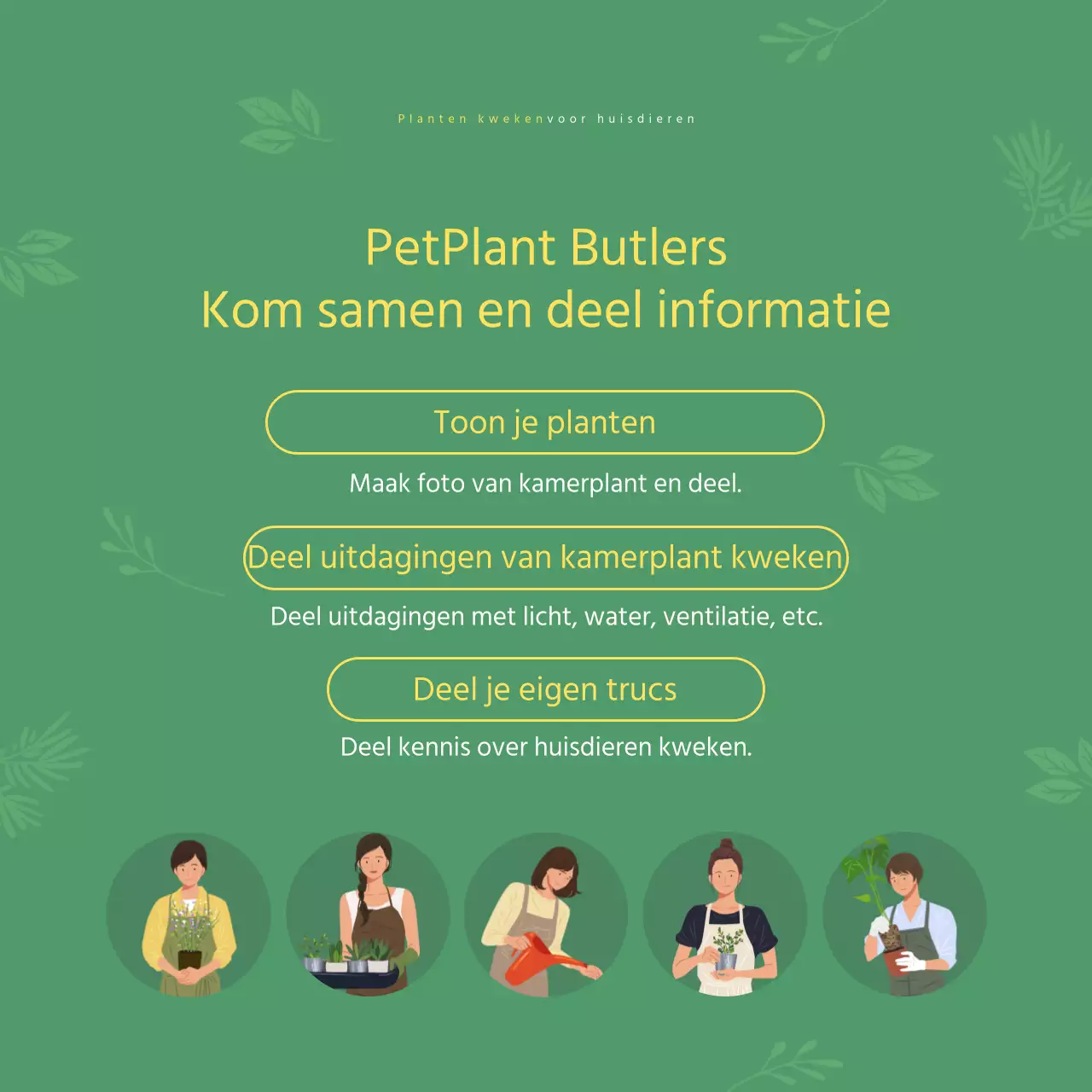 Groen geïllustreerde huisdiereninformatie