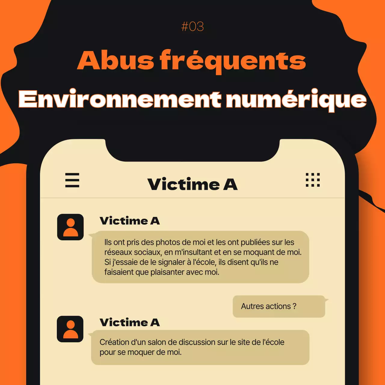 Promotion de l'éradication de la violence scolaire en orange