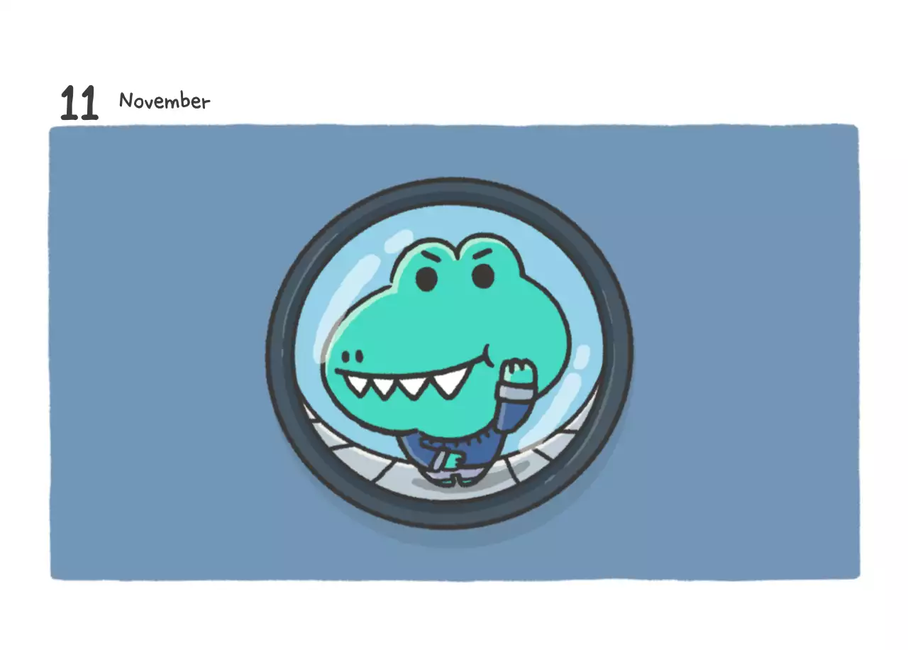 Ein Kalender mit einem niedlichen Argo-Illustrationskonzept