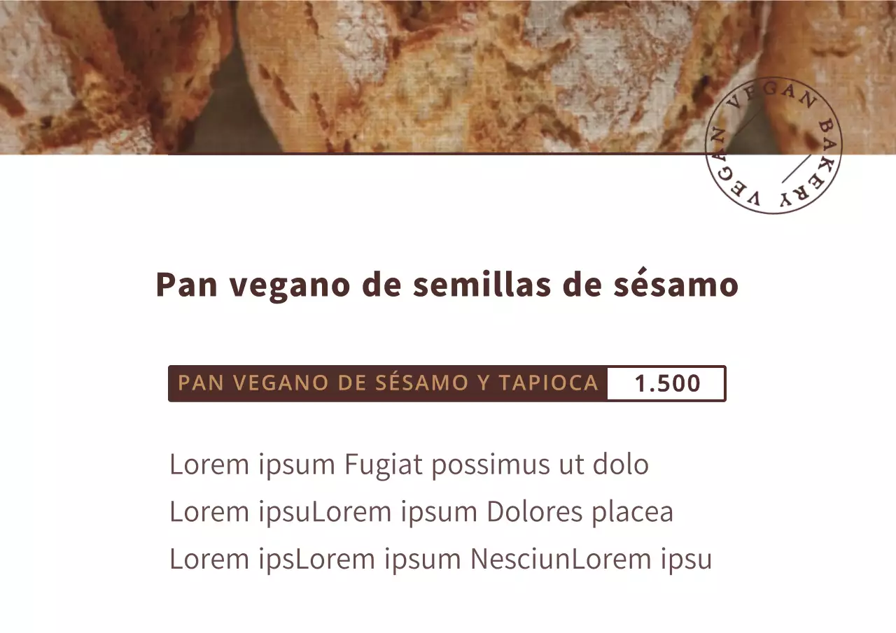 Marrón, estilo de texto sencillo Pan Información