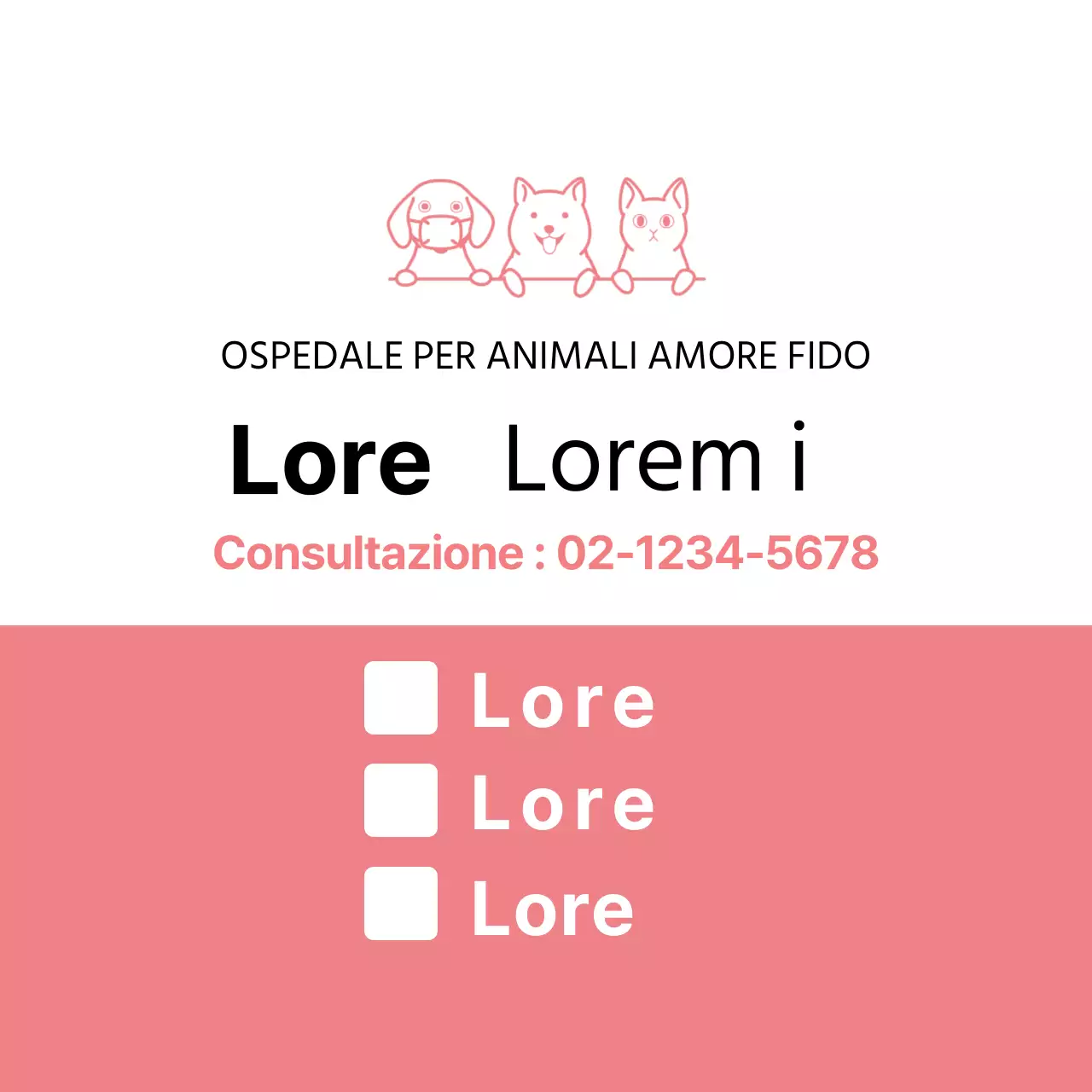 Pink Simple Veterinary Care