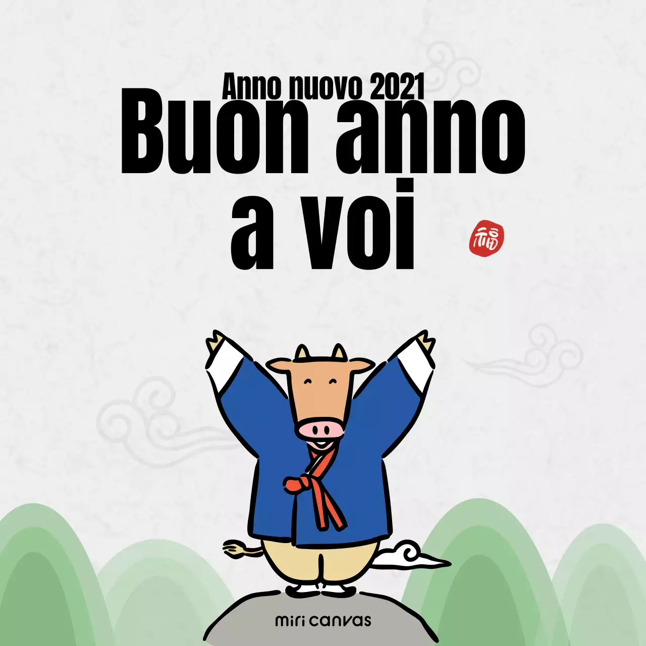 Illustrazione degli auguri di buon anno sui social media in grigio e blu