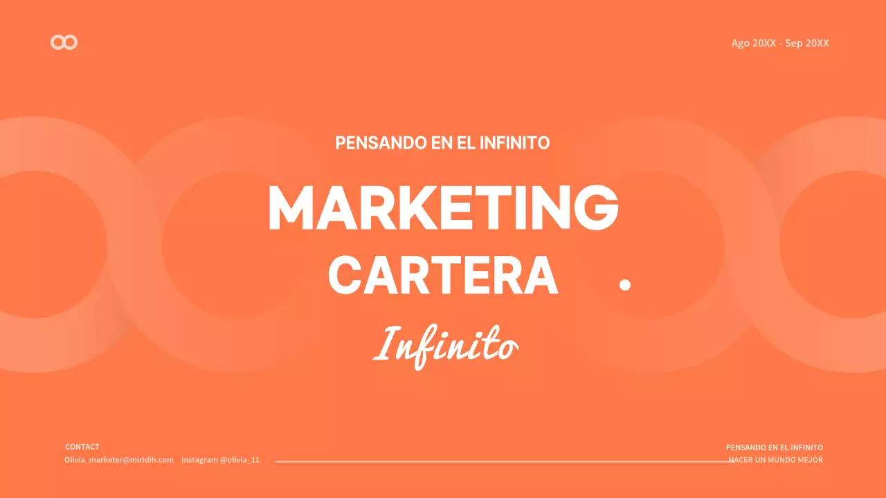 Una cartera de conceptos limpios en blanco y naranja