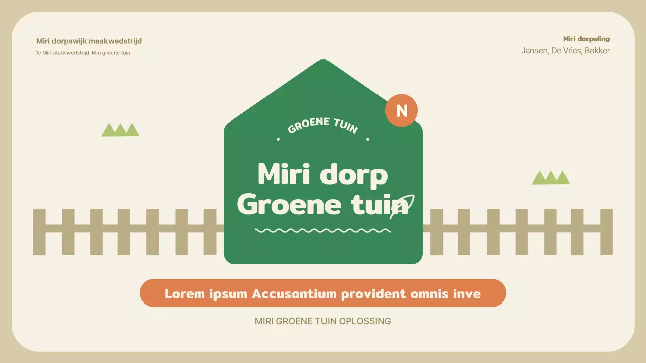 Voorstel voor wedstrijd voor groen-oranje buurtmoestuin