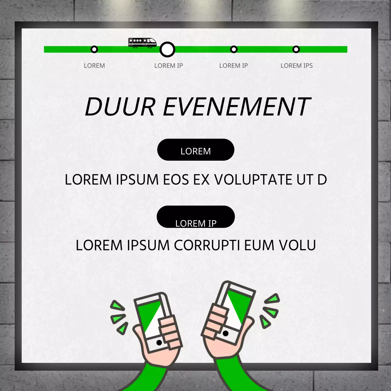 Subway advertentie foto evenement met groen billboard concept