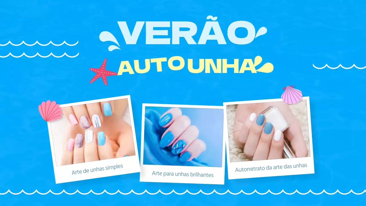 Os segredos da nail art azul de verão revelados