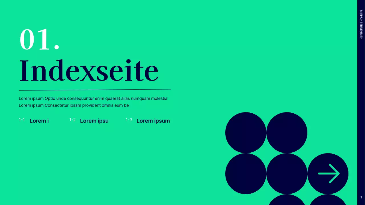 Einfacher Leistungsbericht für das erste Halbjahr mit marineblauen und grünen Kreisen