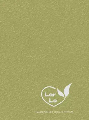 Tagebuchhülle der Sozialstation mit Logo aus Herzen und Blättern