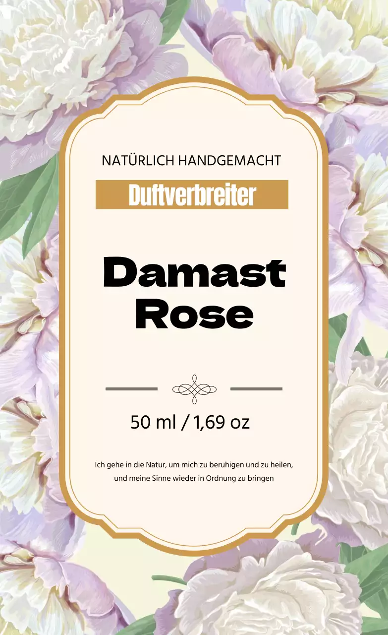 Vintage-Parfüm-Etikett mit gelber Illustration