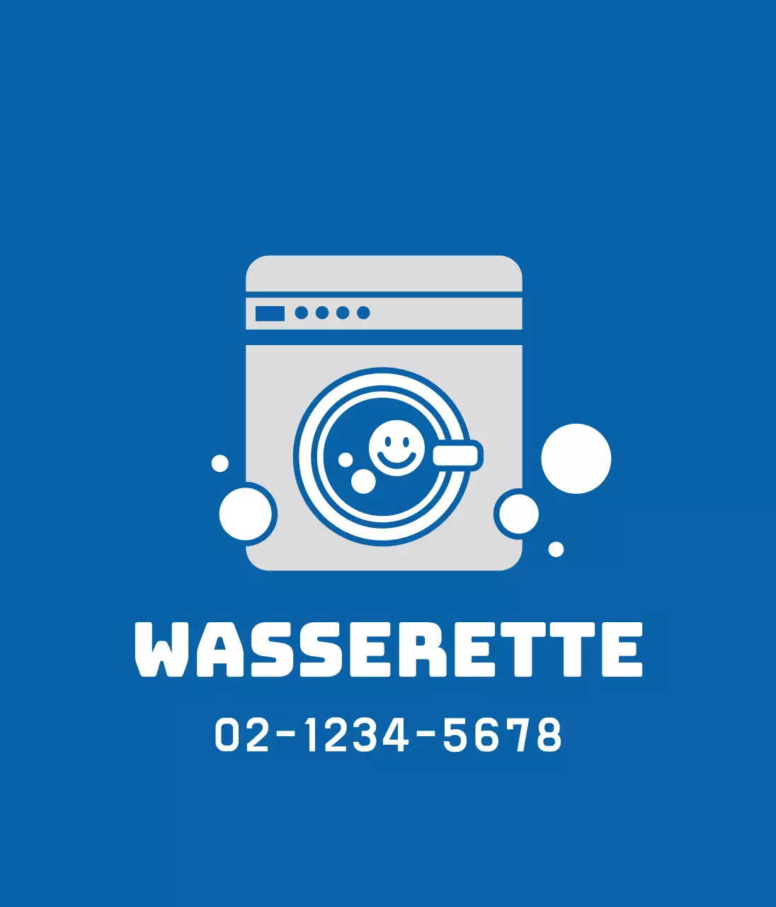 Promoot je wasserij met een blauwe illustratie