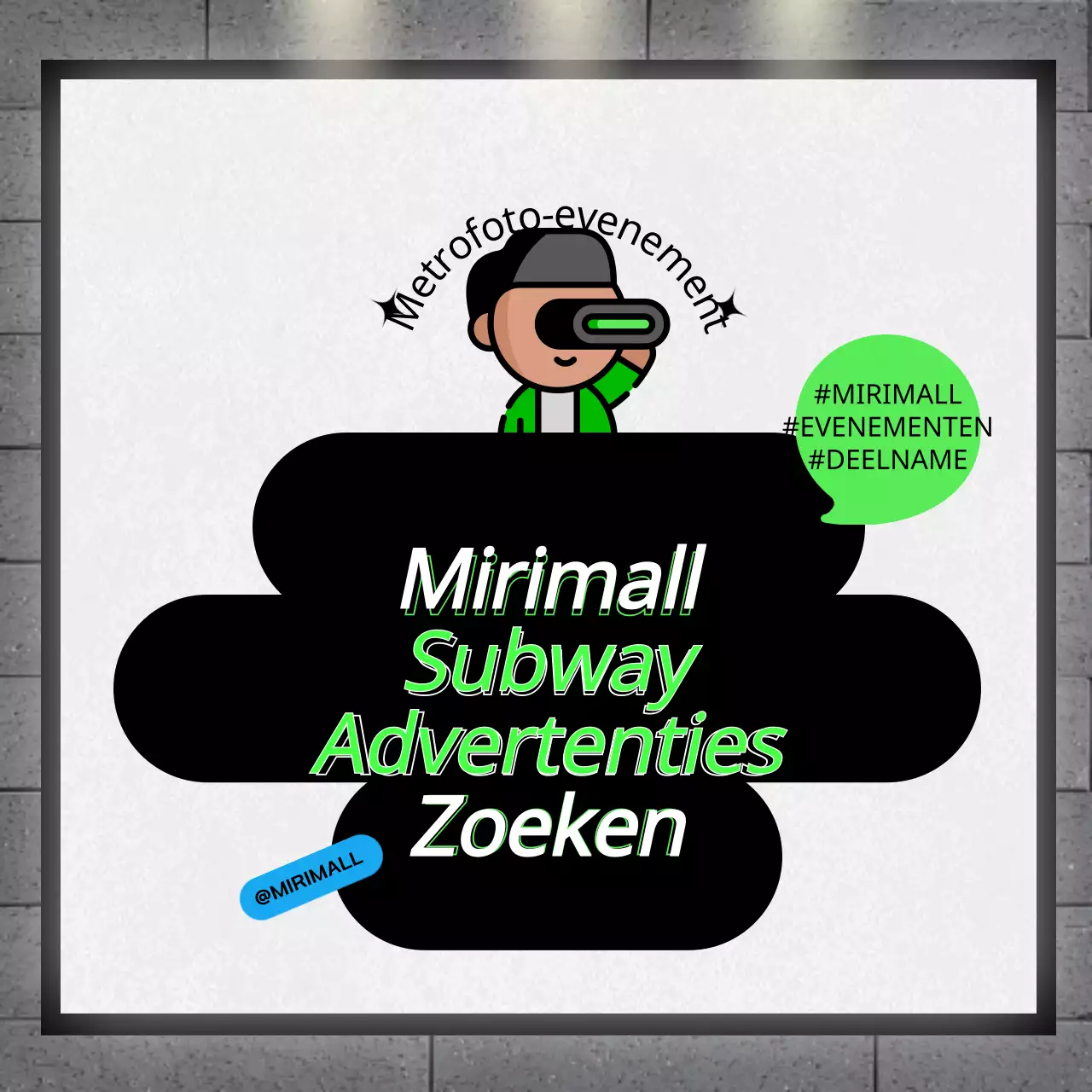 Subway advertentie foto evenement met groen billboard concept