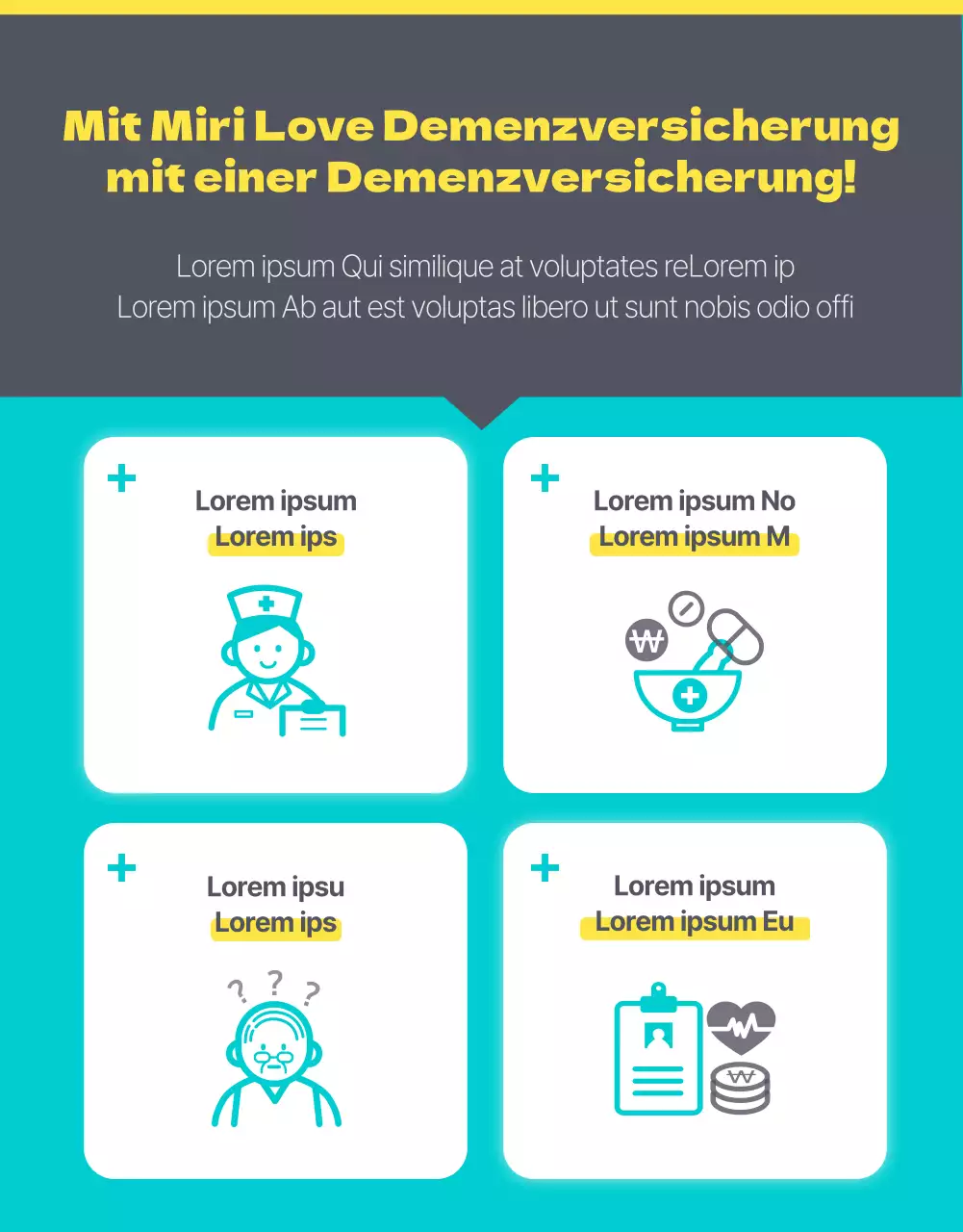 Einführung einer türkisfarbenen, sauberen Pflegeversicherung für Demenzkranke