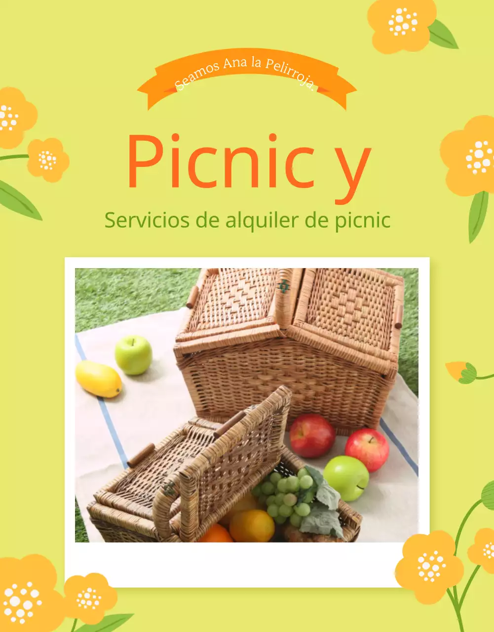 Detalles del alquiler de picnic en verde brillante