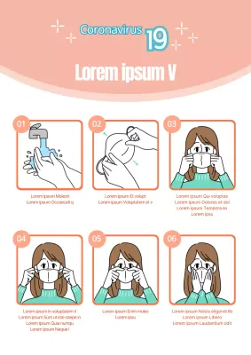 Mignon dépliant promotionnel rose et menthe sur la façon correcte de porter un masque