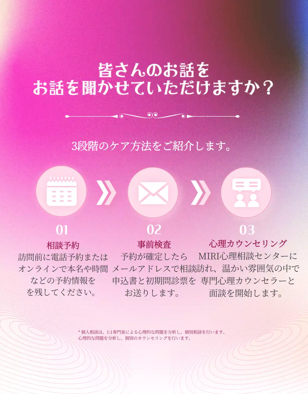 ピンク シンプル カウンセリング ポスター 詳細ページ