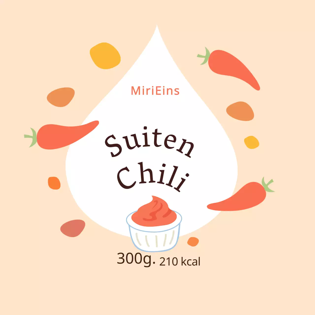 Niedliche beigefarbene Aufkleber für Saucen