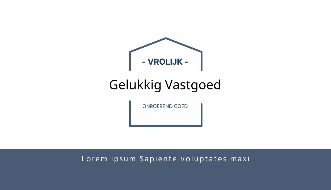 Wit en marineblauw geïllustreerd onroerend goed visitekaartje