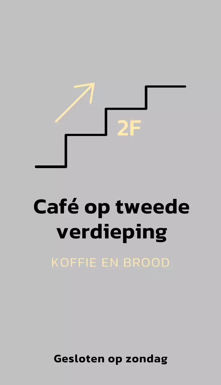 Promoot je café met een eenvoudig zwart en geel cirkelvormig logo