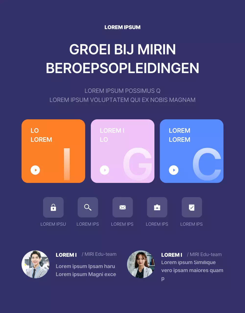 Marineblauw, eenvoudig vormconcept Intern jobtrainingssysteem