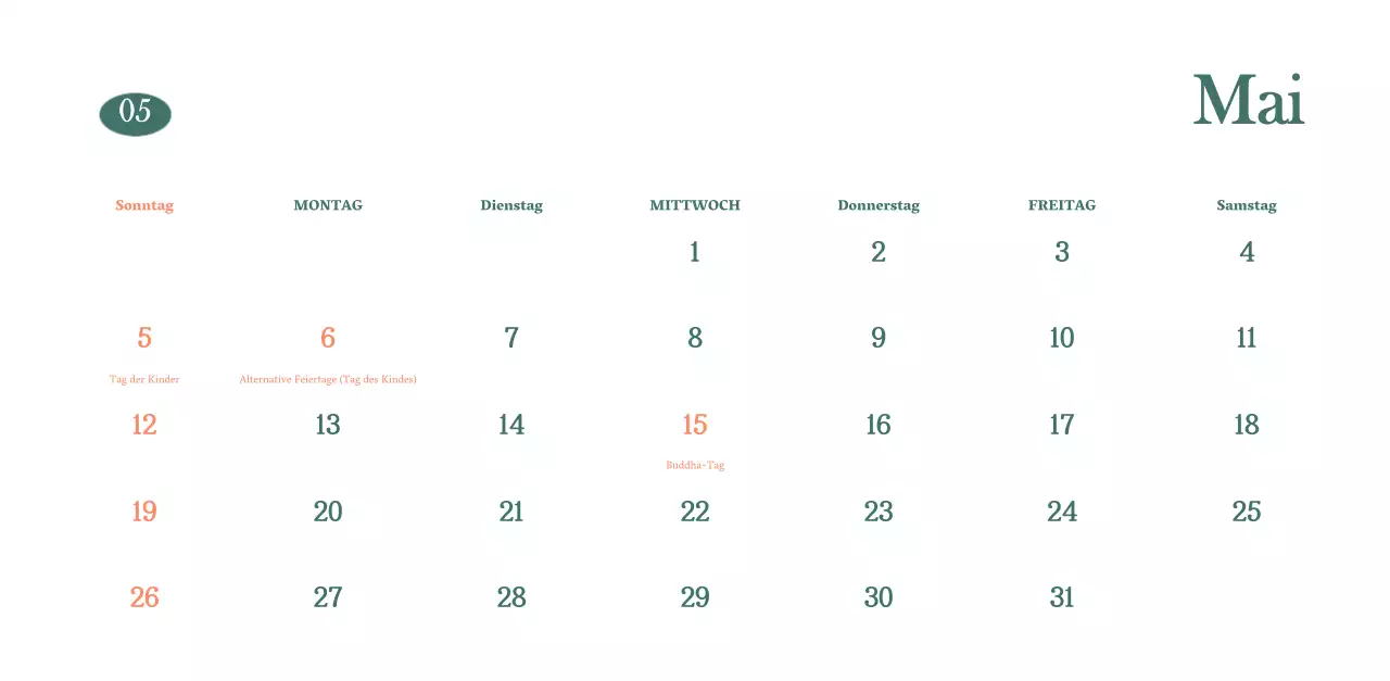 Cafe-Kalender mit Empfehlungen für das Getränk des Monats