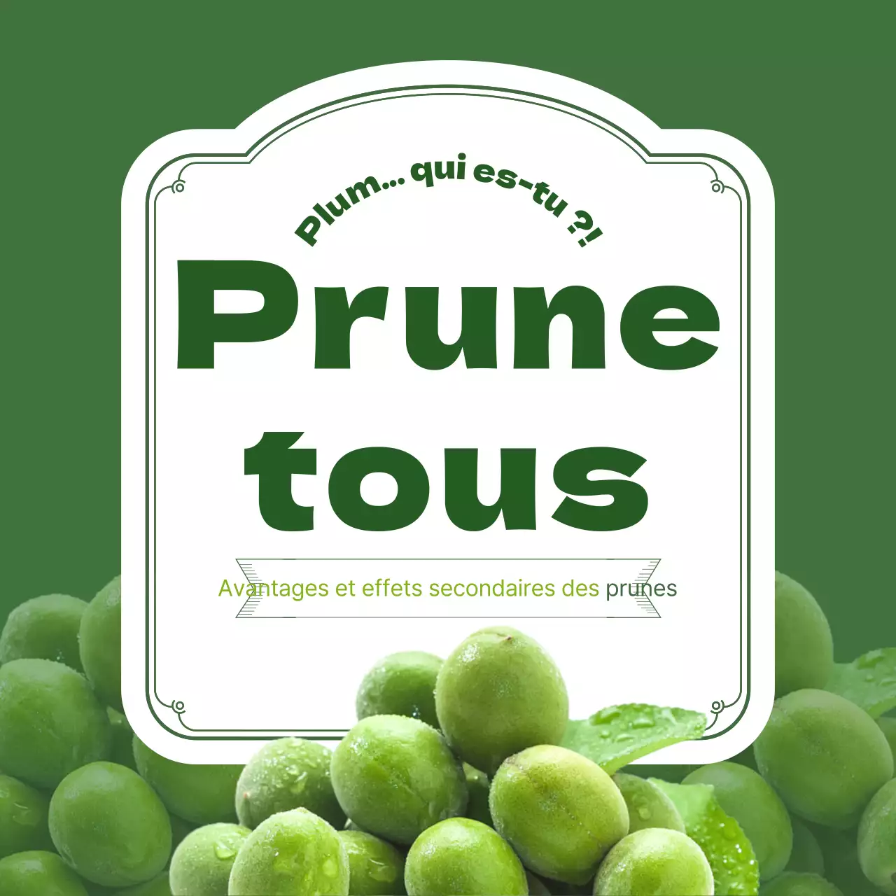 Les bienfaits des prunes dans un écrin de verdure cardnews design