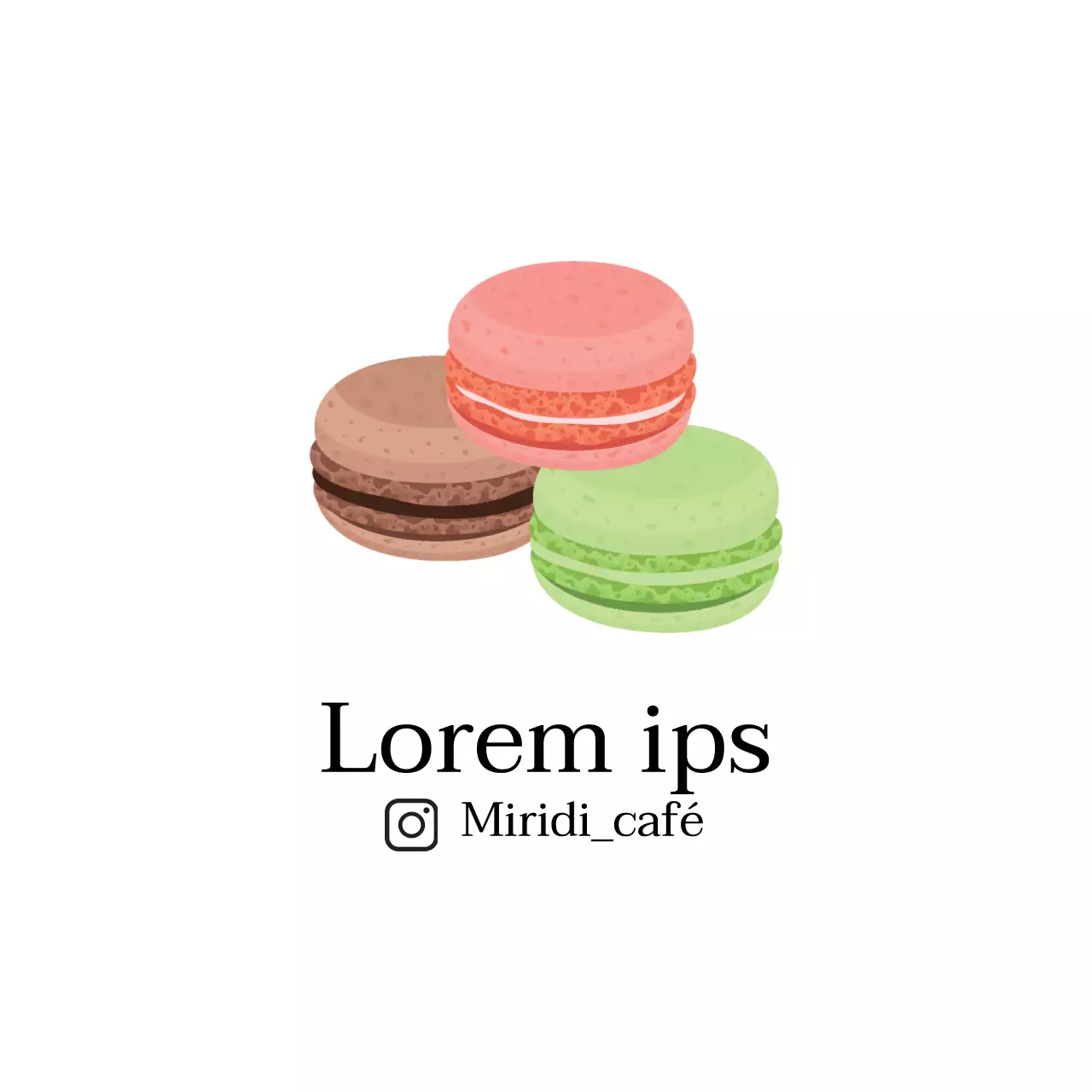 Witte illustratie schoon cafe macaron promotie