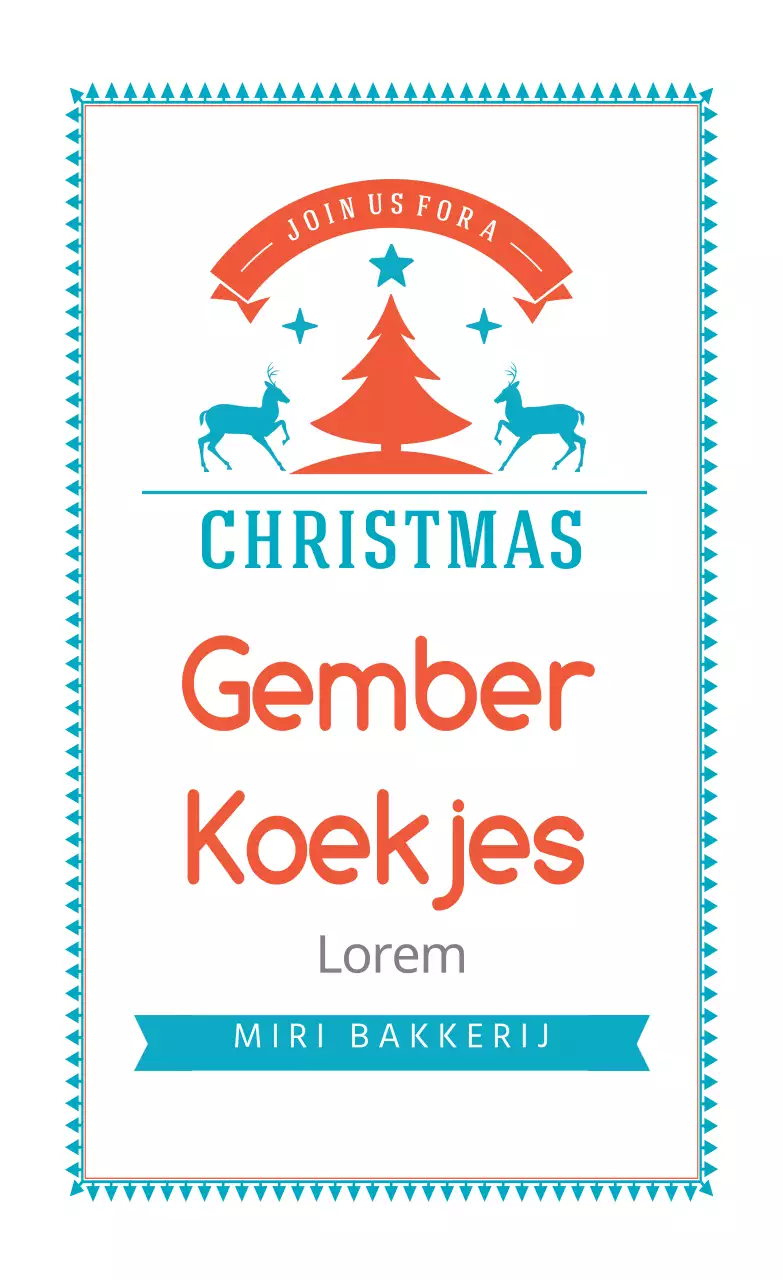 Hemels Oranje Geïllustreerde Kerstbakkerij Etiketten