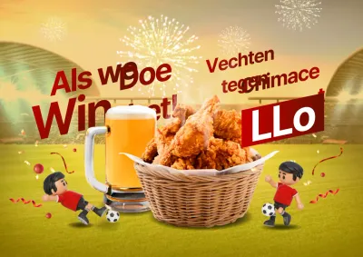 WK Chimacethema met geel-rode kleurrijke achtergrond en 3D-illustratieconcept