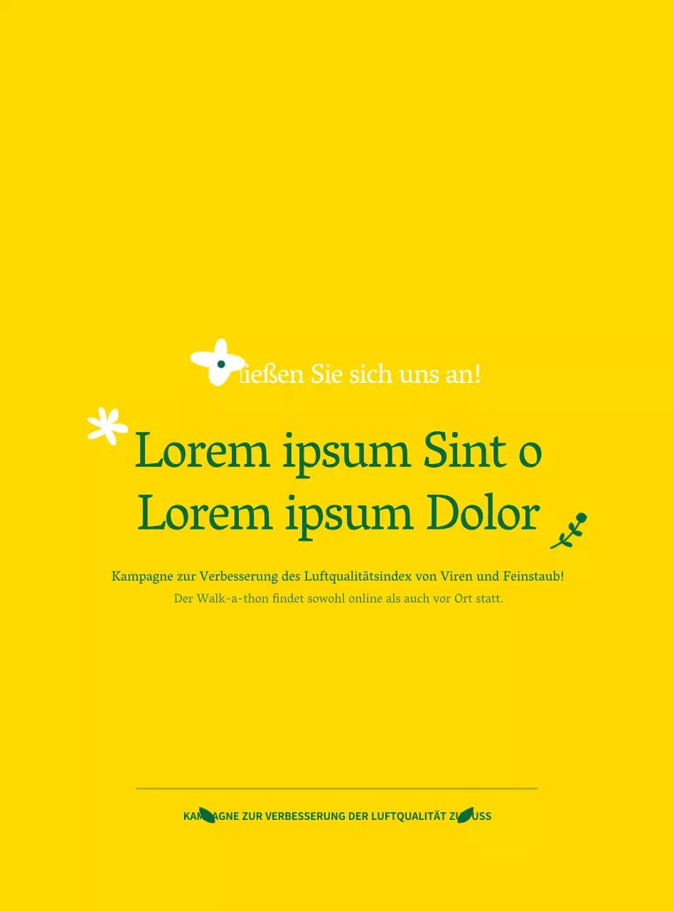 Information und Förderung der grün-gelben Kampagne für sauberes Gehen