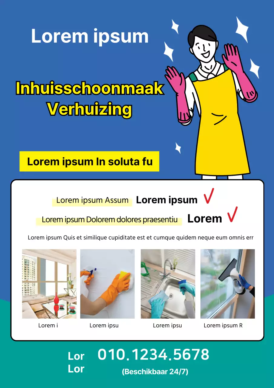 Geelblauwe illustratie ter bevordering van netheid