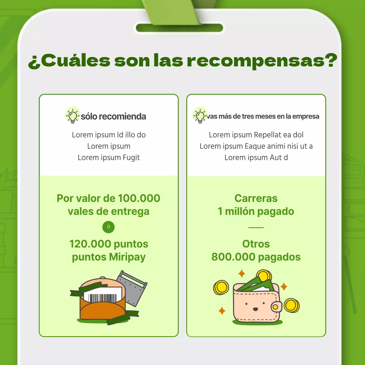 Ilustración lineal sencilla en verde y tema combinado de tarjeta de empleado en 3D para presentar el sistema interno de referencias