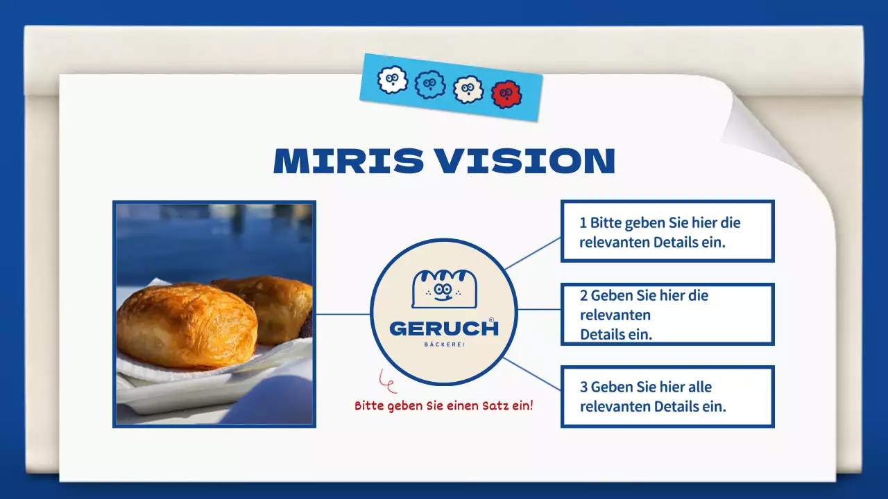 Niedliche Bäckereimappe in Blau und Braun