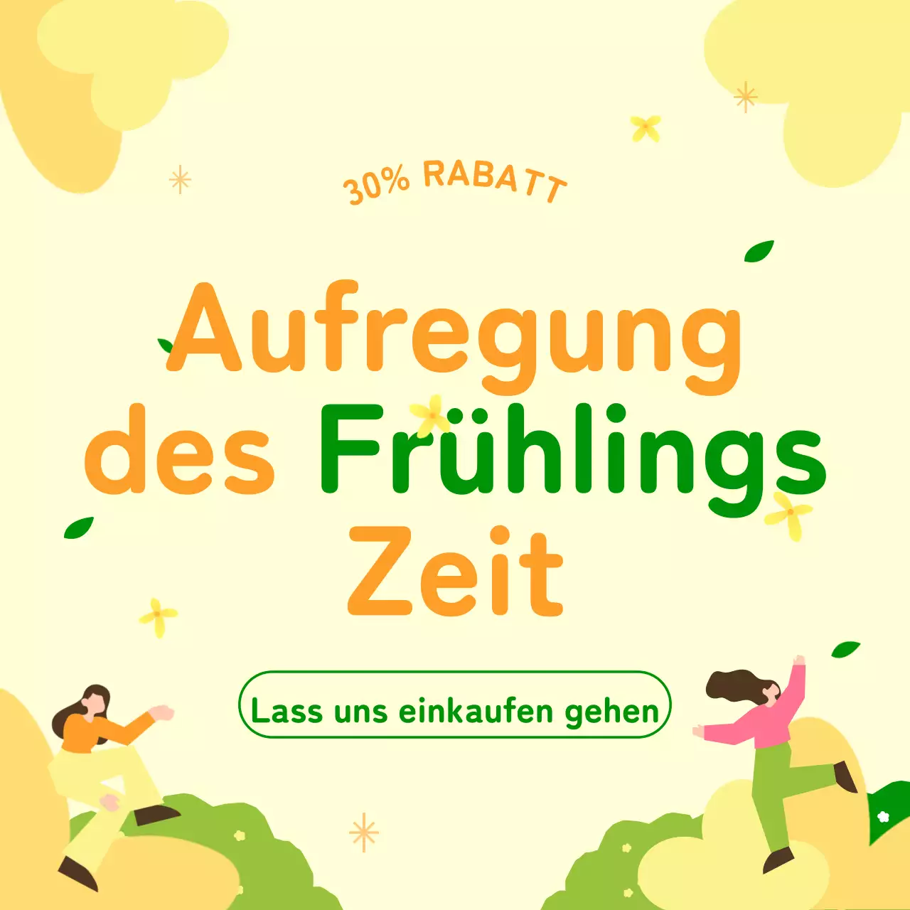 Ein hübscher und aufgeräumter Instagram-Einkaufsführer in Gelb und Grün