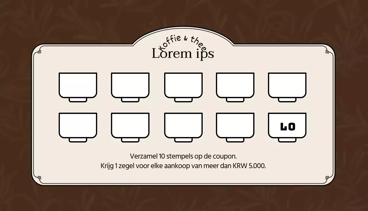 Bruine abrikoos illustratie logo cafe thee coupon