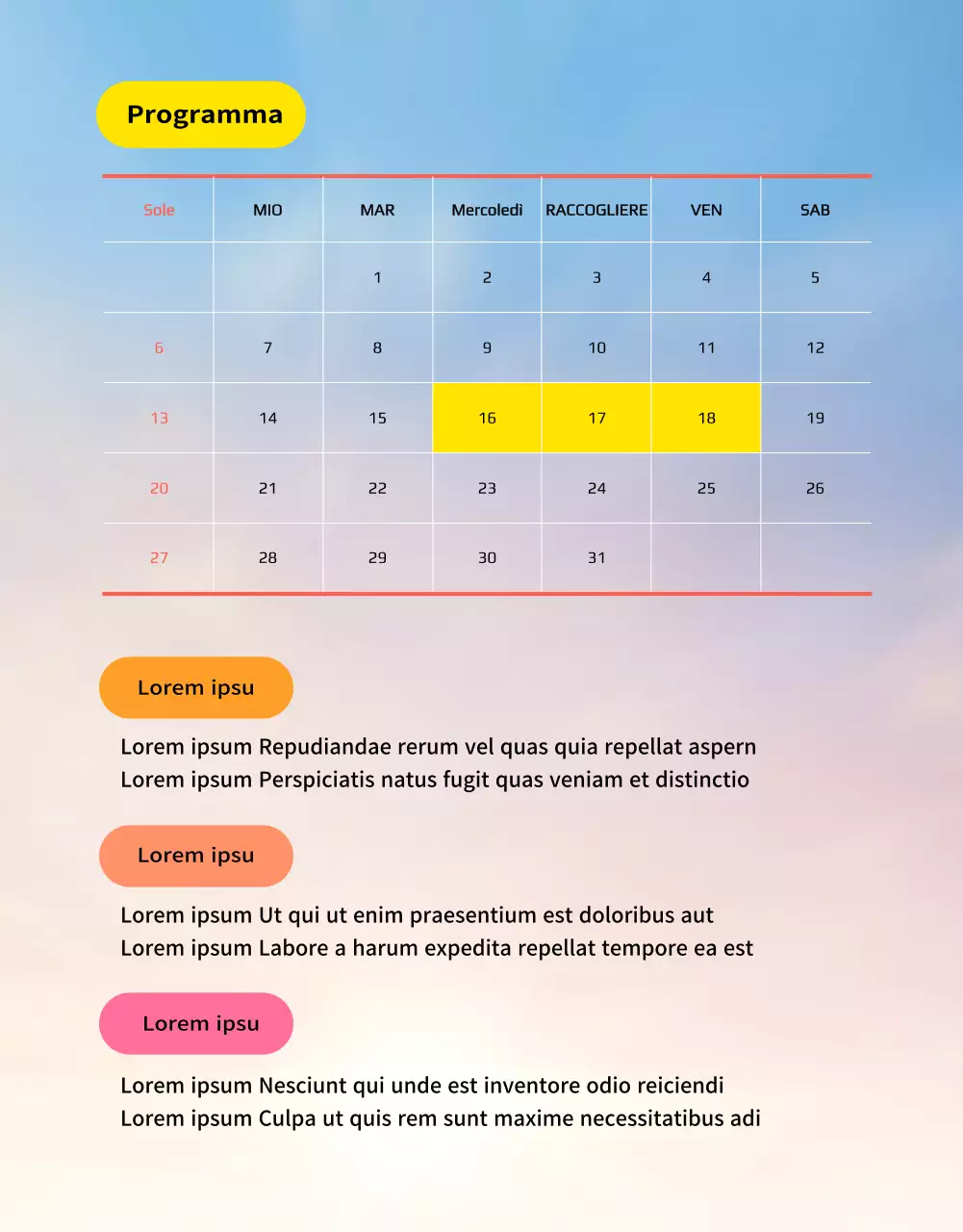 Campo CardNews nell'arcobaleno