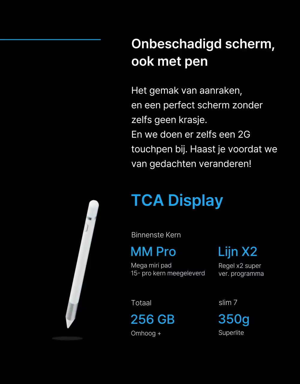 Black Blue Point Eenvoudige en stijlvolle advertentiepagina (detailpagina)