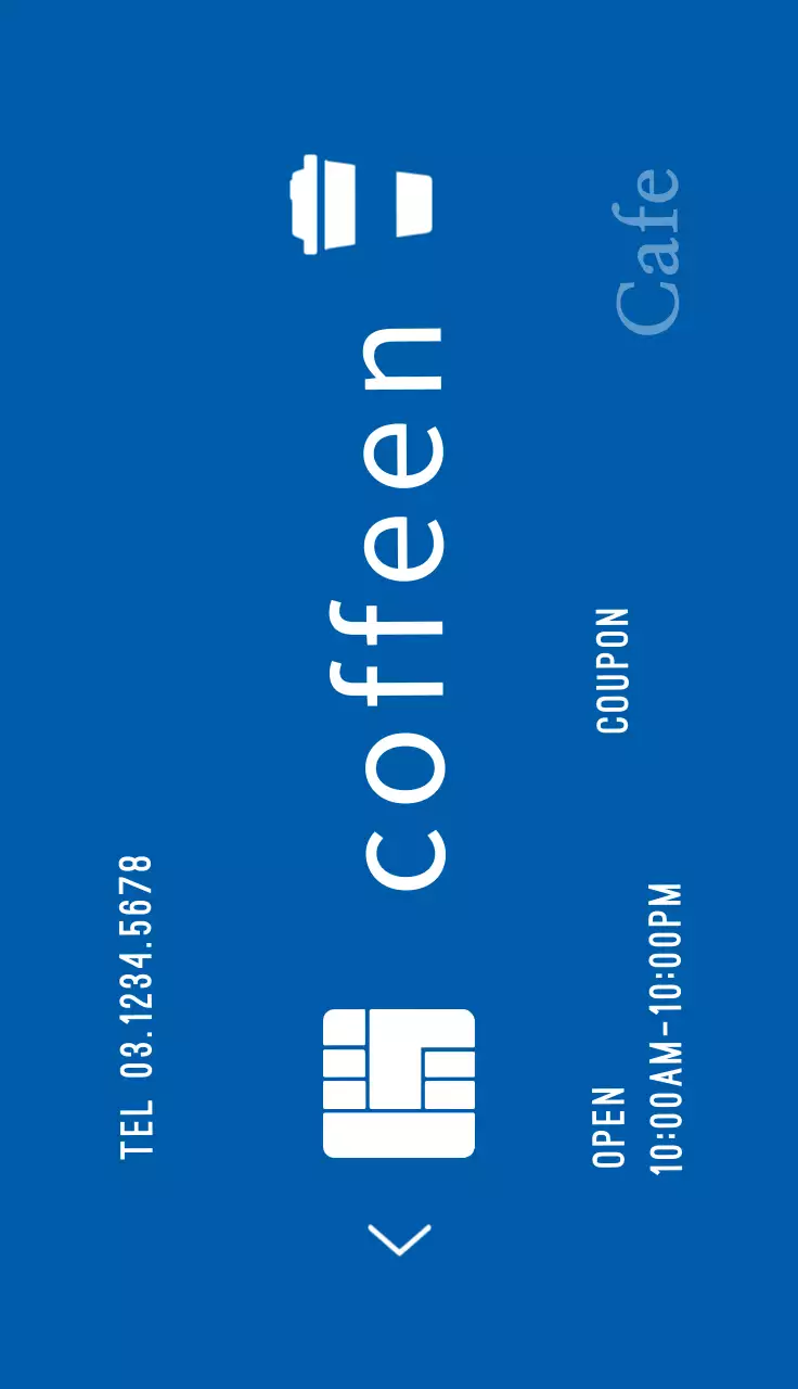 青 シンプル カフェ クーポン 名刺