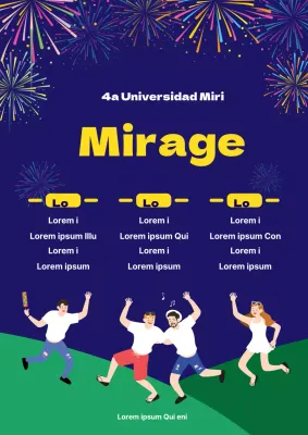 Anuncio y promoción del calendario de fiestas universitarias con ilustración de personas sodomizadas divirtiéndose